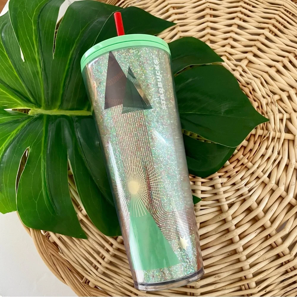 Starbucks Holiday 2020 Christmas Tree Glitter Cold Venti 24 oz. Cup NWT